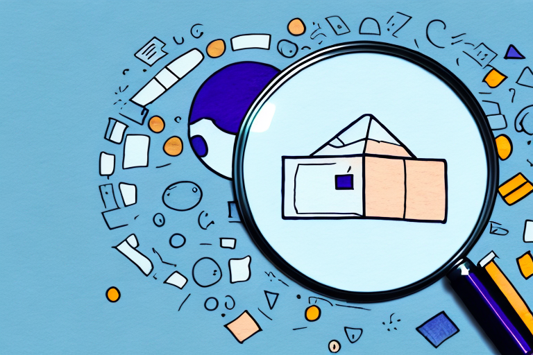 A magnifying glass focuses on a paper with an envelope icon, surrounded by colorful geometric shapes on a blue background, symbolizing investigation in communication. Its like delving into the details of a Lookup Value Box or mastering How to Use tools for precise analysis.