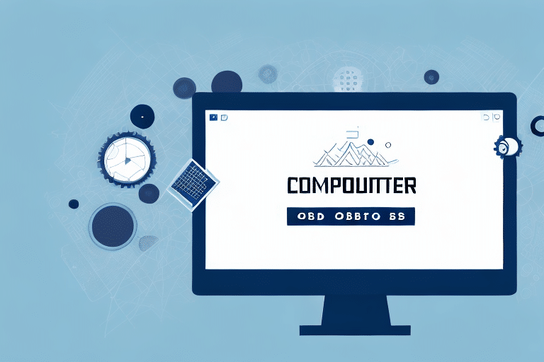 A graphic of a computer monitor displaying the word COMPOUTTER with smaller text below, surrounded by abstract gears and circles, reminiscent of Counterpoints rhythm, on a blue background.